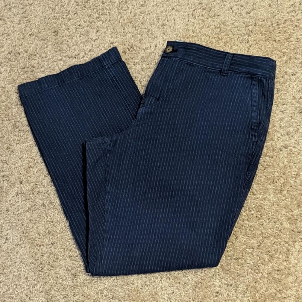 Like New Eddie Bauer Navy Mercer Striped Pants